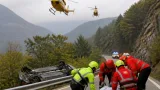 Ronco Canavese: elisoccorso e squadra del Soccorso Alpino soccorrono conducente coinvolto in uscita di strada